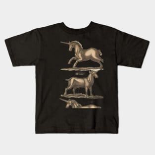 Unicorn - Antique Print Kids T-Shirt